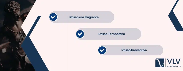 Existem 3 tipos de prisão cautelar.