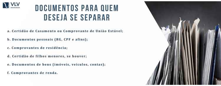 lista de documentos para quem deseja se separar divórcio