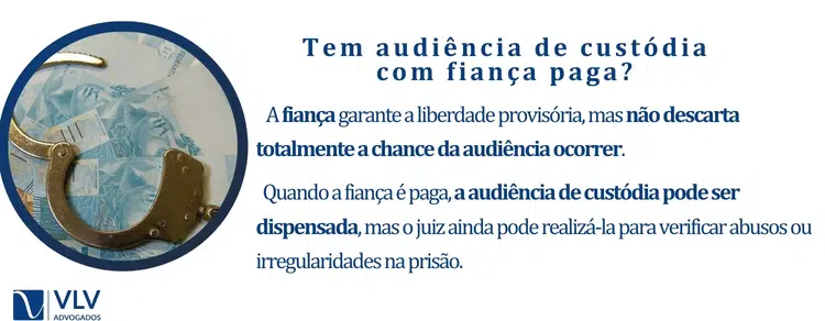 Tem audiência de custódiacom fiança paga?