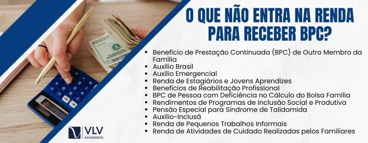 5. O que não entra como renda familiar para o BPC LOAS?