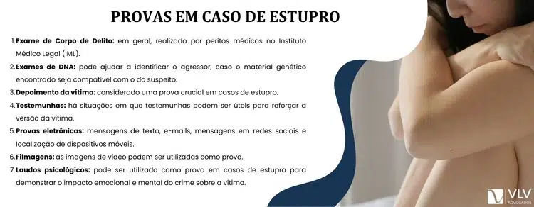 Quais provas podem ser usadas em um caso de estupro?