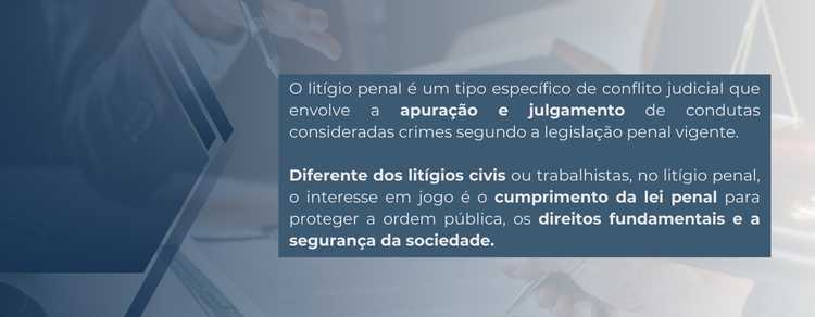 imagem explicativa sobre litígio penal. 