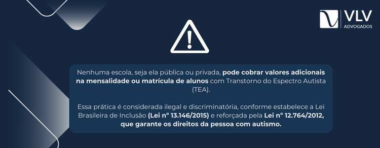 imagem explicativa para proibição de valores extras para alunos autistas. 