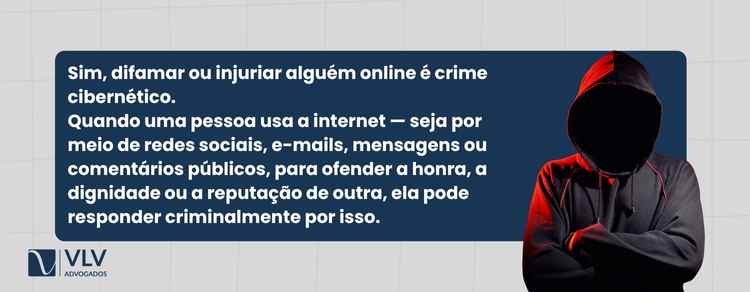 imagem explicativa sobre difamar ou injuriar alguém online é crime cibernético.