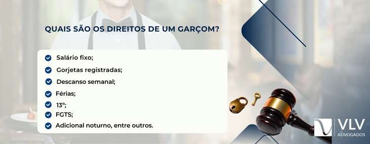 imagem explicativa sobre quais são os direitos de um garçom.