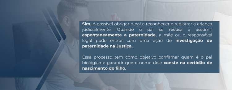 tem como obrigar o pai a registrar uma criança