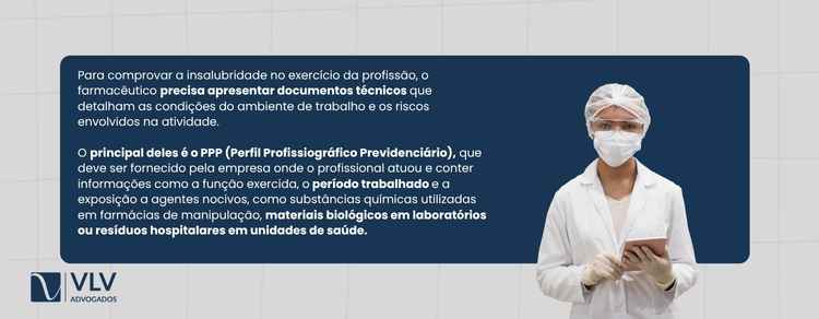 imagem explicativa sobre como o farmacêutico pode comprovar a insalubridade no trabalho.