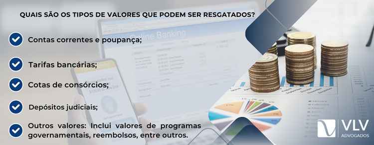 imagem explicativa sobre quais são os tipos de valores que podem ser resgatados.