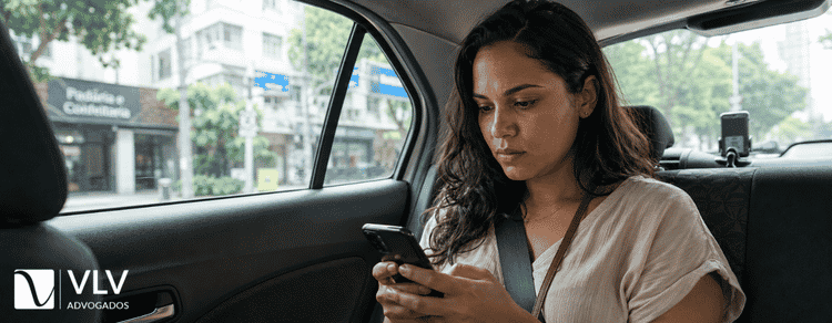 Sofreu assédio em aplicativos de corrida? Veja seus direitos 1 imagem representando mulher que sofreu assédio em aplicativos de corrida