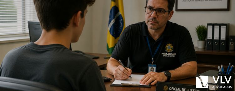 O filho pode escolher com quem quer ficar no divórcio? 1 filho depondo para um oficial de justiça sobre com quem quer ficar após divórcio