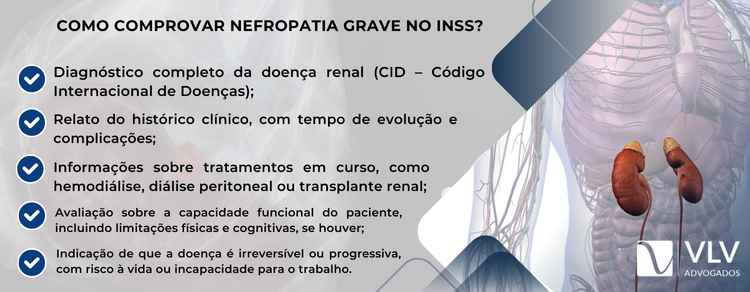 imagem explicativa sobre como comprovar nefropatia grave no INSS. 