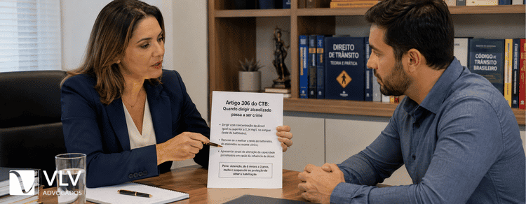 Advogada auxiliando motorista enquardado pelo Artigo 306 do CTB: dirigir embriagado