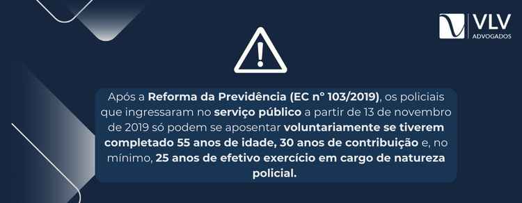 imagem explicativa sobre como funciona a aposentadoria de policial. 