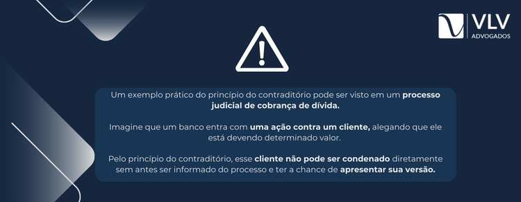 imagem explicativa sobre o que é um exemplo do contraditório. 
