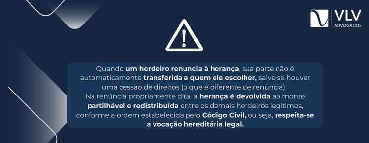 imagem explicativa sobre para quem vai a herança quando um herdeiro renuncia. 