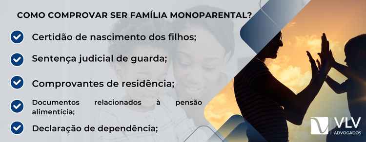 imagem explicativa sobre como comprovar ser família monoparental.