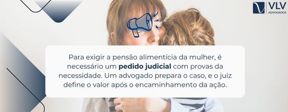 explicando pedido de pensão alimentícia à mulher