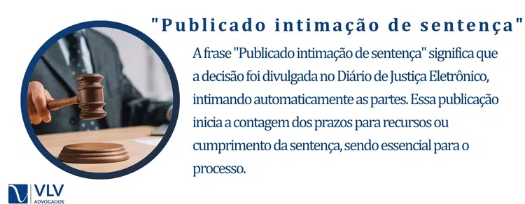 O que significa "Publicado intimação de sentença"