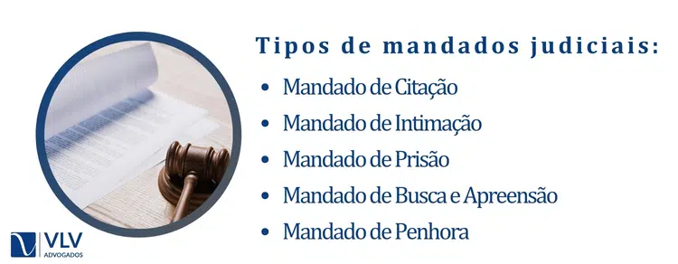 Tipos de mandados judiciais