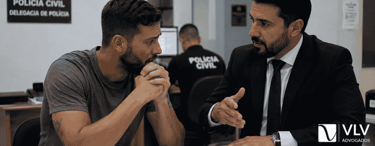 Acompanhamento em delegacia: o apoio ao cliente! 1 cliente acompanhado de advogado em uma delegacia