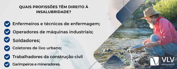 imagem explicativa sobre quais profissões tem direito à insalubridade. 