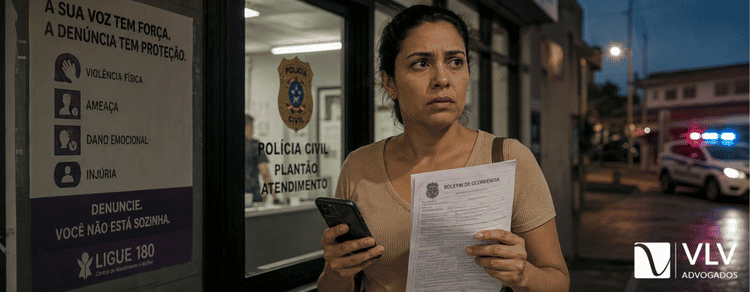 Crimes contra a pessoa: quais são, penas e como denunciar 1 Mulher denunciando crimes contra a pessoa