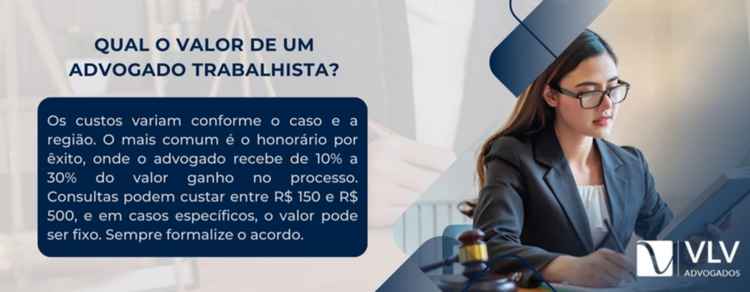 imagem descritiva sobre o valor cobrado por um advogado trabalhista