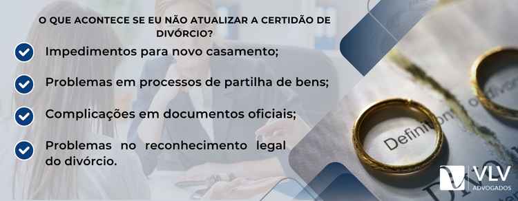 imagem explicativa sobre o que acontece se não atualizar a certidão de divórcio.