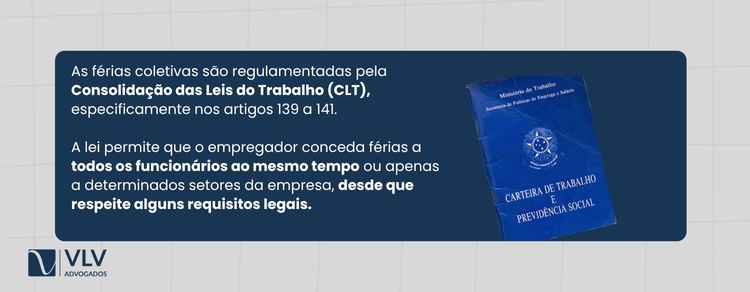 imagem explicativa sobre o que diz a lei sobre férias coletivas.