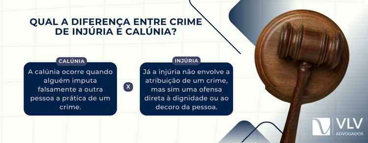 imagem explicativa sobre qual a diferença entre crime de injúria e calúnia.