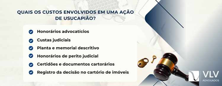 imagem explicativa sobre quais os custos envolvidos em uma ação de usucapião.