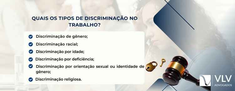 imagem explicativa sobre quais os tipos de discriminação no trabalho.