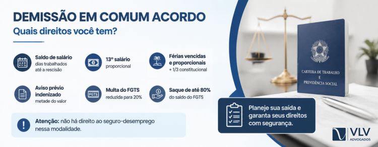 Demissão em comum acordo: entenda seus direitos 2 direitos na demissao em comum acordo banner informativo