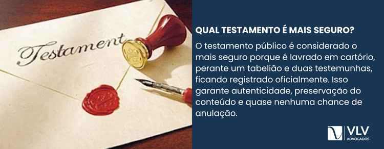 imagem explicando qual testamento é mais seguro