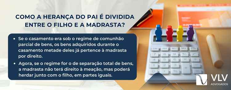 herança do pai entre filho e madrasta 