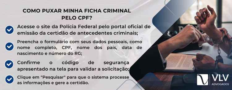 imagem explicativa sobre como puxar minha ficha criminal pelo CPF. 