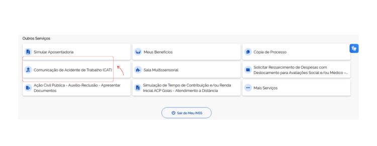 Meu INSS: como acessar, consultar e solicitar benefícios! 9 imagem da CAT no Meu INSS