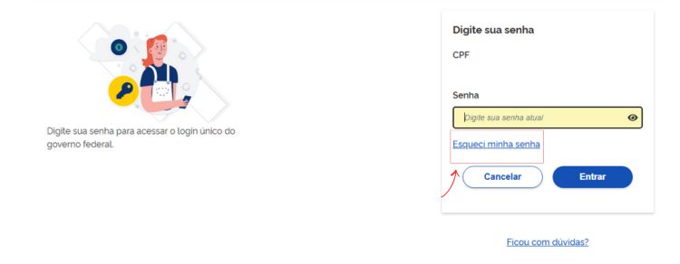 Meu INSS: como acessar, consultar e solicitar benefícios! 3 imagem da página do Meu INSS em "esqueci minha senha"