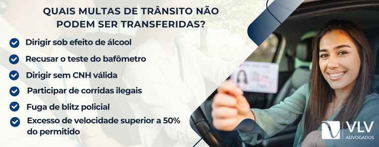 Quais multas de trânsito não podem ser transferidas?