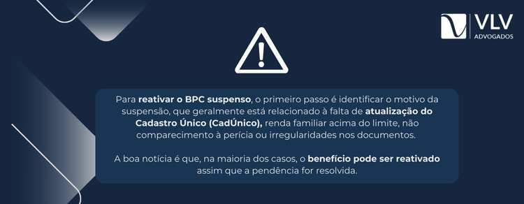 como fazer para reativar o BPC suspenso