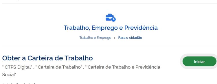 imagem representando CTPS digital.