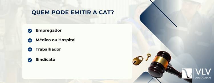 imagem explicativa sobre quem pode emitir a CAT. 