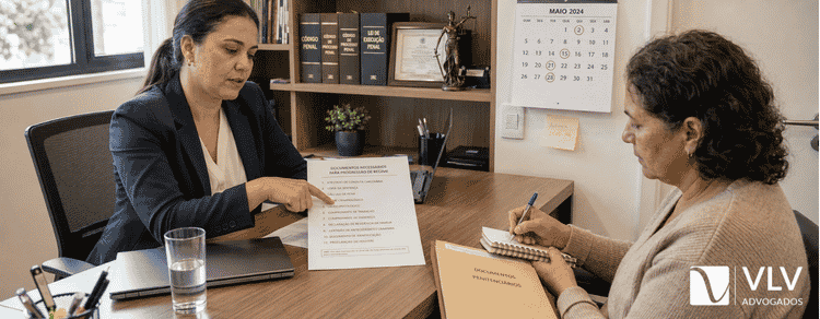 Advogado para progressão de regime: quando pedir? 3 Advogada conferindo com a cliente os documentos exigidos para o pedido de progressão de regime.