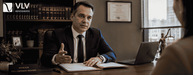 Evicção: o que é, direitos, tipos e requisitos! 3 Imagem representando advogado em escritório jurídico profissional analisando processo de evicção