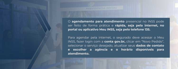 imagem explicativa sobre como agendar atendimento presencial do INSS. 