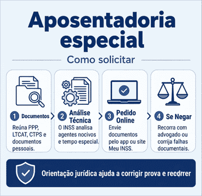 infográfico sobre como dar entrada na aposentadoria especial