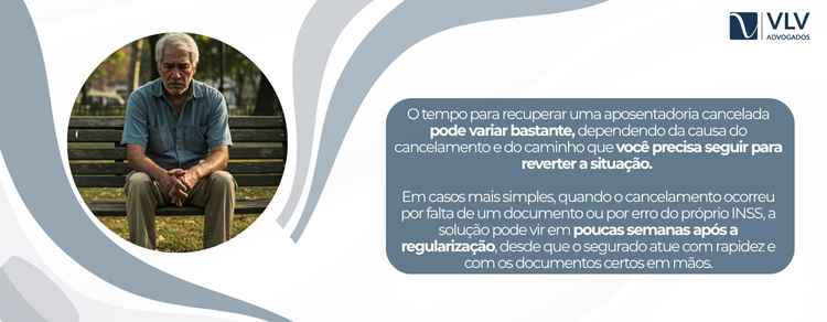 tempo que leva para recuperar a aposentadoria cancelada.