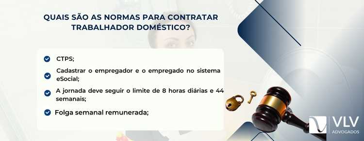 imagem explicativa sobre quais são as normas para contratar trabalhador doméstico.
