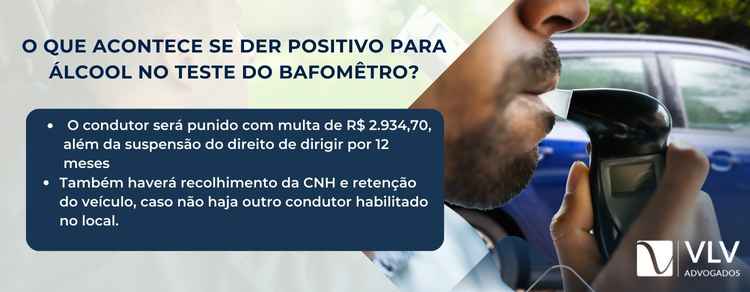 o que acontece quando o bafômetro dá positivo para álcool