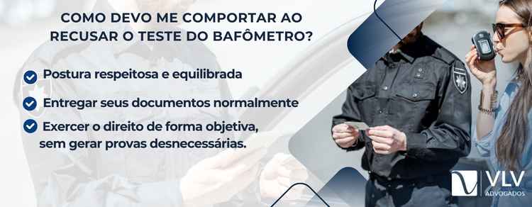 comportamentos ao recusar o teste do bafômetro 